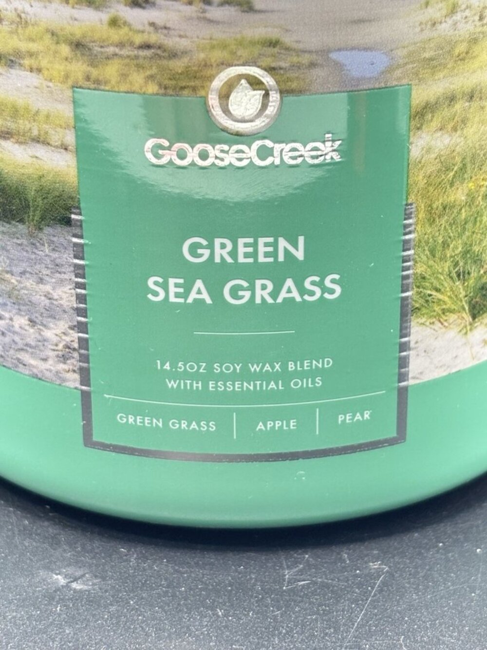 Goose Creek Green Sea Grass 3 Wick Jar Candle 14.5 oz Summer Beach Apple Pear - Picture 2 of 16